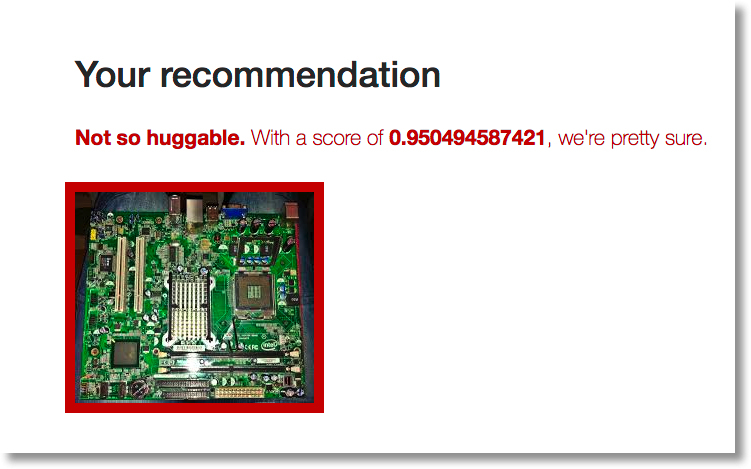 a motherboard is scored as not huggable